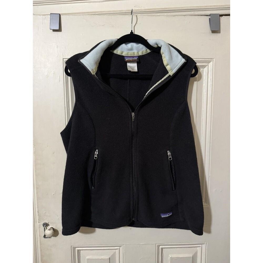 Patagonia Synchilla Fleece Vest Women’s XL Black Made in USA Full Zip